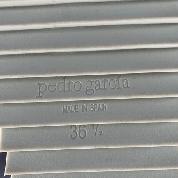 PEDRO GARCIA Size 6.5 Beige Grey Satin Suede Raw Edge Platform Sneakers - Picture 10 of 10